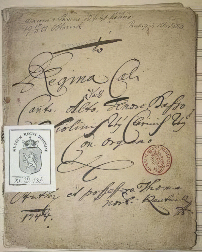 Rukopis partitury Regina Coeli od T. N. Koutníka